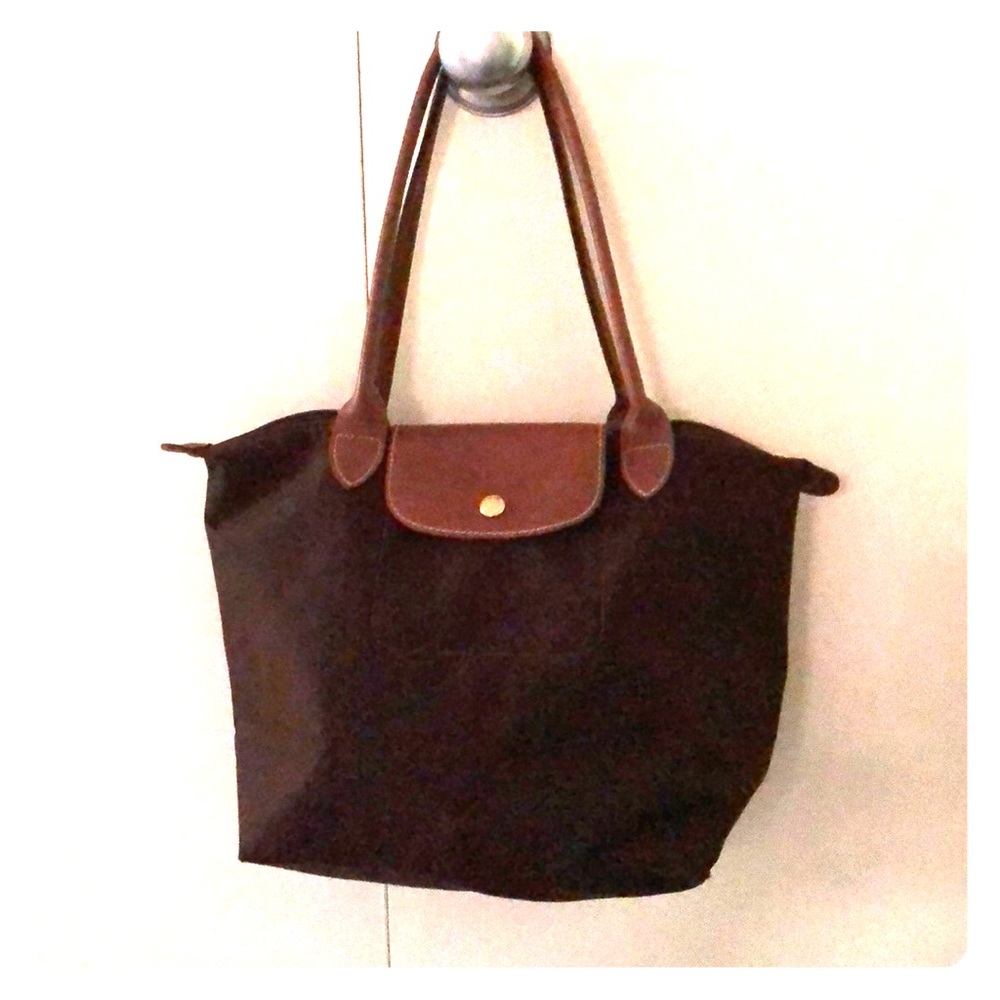 Longchamp brown nylon bag.  Perfect condition!